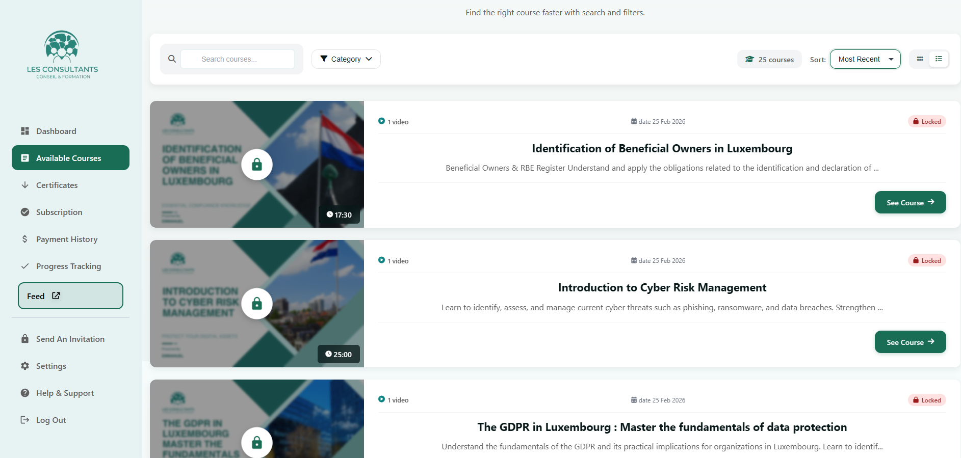 LES CONSULTANTS e-learning — plateforme de formation professionnelle Luxembourg